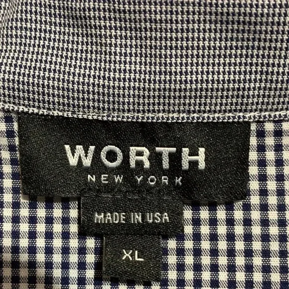 Worth Striped Checkered Block Long Sleeve Button Down Shirt Size X-Large - Picture 8 of 8